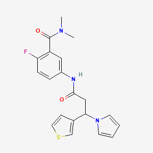 2-fluoro-N,N-dimethyl-5-{[3-(1H-pyrrol-1-yl)-3-(thiophen-3-yl)propanoyl]amino}benzamide