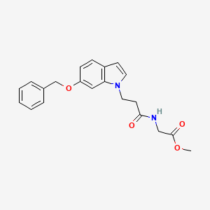 molecular formula C21H22N2O4 B11004427 methyl N-{3-[6-(benzyloxy)-1H-indol-1-yl]propanoyl}glycinate 