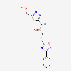 N-(5-(methoxymethyl)-1,3,4-thiadiazol-2-yl)-3-(3-(pyridin-4-yl)-1,2,4-oxadiazol-5-yl)propanamide