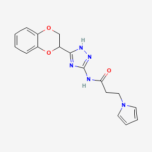 N-[3-(2,3-dihydro-1,4-benzodioxin-2-yl)-1H-1,2,4-triazol-5-yl]-3-(1H-pyrrol-1-yl)propanamide