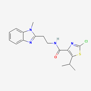 molecular formula C17H19ClN4OS B11004460 2-chloro-N-[2-(1-methyl-1H-benzimidazol-2-yl)ethyl]-5-(propan-2-yl)-1,3-thiazole-4-carboxamide 