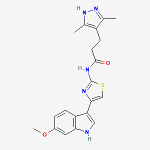 3-(3,5-dimethyl-1H-pyrazol-4-yl)-N-[4-(6-methoxy-1H-indol-3-yl)-1,3-thiazol-2-yl]propanamide