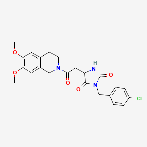 3-(4-chlorobenzyl)-5-[2-(6,7-dimethoxy-3,4-dihydroisoquinolin-2(1H)-yl)-2-oxoethyl]imidazolidine-2,4-dione