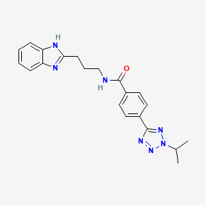 molecular formula C21H23N7O B11004519 N-[3-(1H-benzimidazol-2-yl)propyl]-4-[2-(propan-2-yl)-2H-tetrazol-5-yl]benzamide 