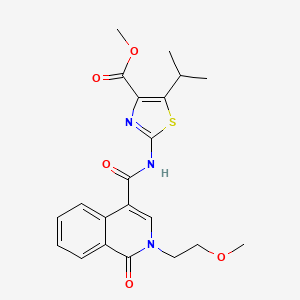 Methyl 2-({[2-(2-methoxyethyl)-1-oxo-1,2-dihydroisoquinolin-4-yl]carbonyl}amino)-5-(propan-2-yl)-1,3-thiazole-4-carboxylate