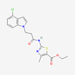 ethyl 2-{[3-(4-chloro-1H-indol-1-yl)propanoyl]amino}-4-methyl-1,3-thiazole-5-carboxylate