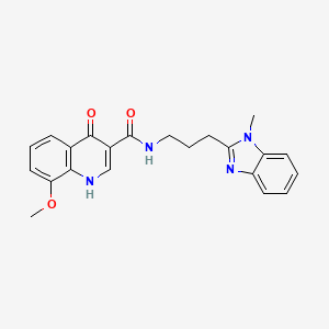 4-hydroxy-8-methoxy-N-[3-(1-methyl-1H-benzimidazol-2-yl)propyl]quinoline-3-carboxamide