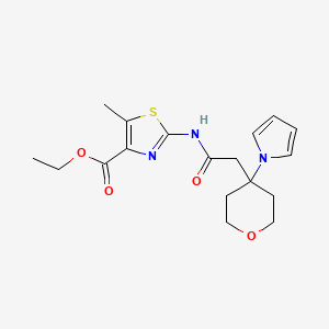 ethyl 5-methyl-2-({[4-(1H-pyrrol-1-yl)tetrahydro-2H-pyran-4-yl]acetyl}amino)-1,3-thiazole-4-carboxylate