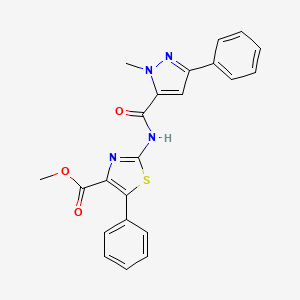 methyl 2-{[(1-methyl-3-phenyl-1H-pyrazol-5-yl)carbonyl]amino}-5-phenyl-1,3-thiazole-4-carboxylate