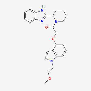 molecular formula C25H28N4O3 B11004562 1-[2-(1H-benzimidazol-2-yl)piperidin-1-yl]-2-{[1-(2-methoxyethyl)-1H-indol-4-yl]oxy}ethanone 