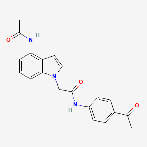 molecular formula C20H19N3O3 B11004565 2-[4-(acetylamino)-1H-indol-1-yl]-N-(4-acetylphenyl)acetamide 