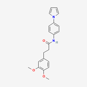 molecular formula C21H22N2O3 B11004588 3-(3,4-dimethoxyphenyl)-N-[4-(1H-pyrrol-1-yl)phenyl]propanamide 