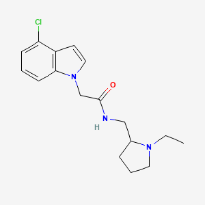 molecular formula C17H22ClN3O B11004591 2-(4-chloro-1H-indol-1-yl)-N-[(1-ethylpyrrolidin-2-yl)methyl]acetamide 