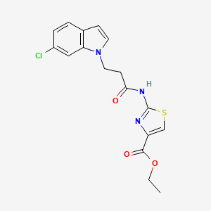 ethyl 2-{[3-(6-chloro-1H-indol-1-yl)propanoyl]amino}-1,3-thiazole-4-carboxylate