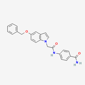 molecular formula C24H21N3O3 B11004674 4-({[5-(benzyloxy)-1H-indol-1-yl]acetyl}amino)benzamide 