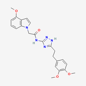 N-{3-[2-(3,4-dimethoxyphenyl)ethyl]-1H-1,2,4-triazol-5-yl}-2-(4-methoxy-1H-indol-1-yl)acetamide