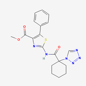 molecular formula C19H20N6O3S B11004687 methyl 5-phenyl-2-({[1-(1H-tetrazol-1-yl)cyclohexyl]carbonyl}amino)-1,3-thiazole-4-carboxylate 