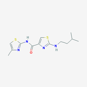 2-[(3-methylbutyl)amino]-N-[(2E)-4-methyl-1,3-thiazol-2(3H)-ylidene]-1,3-thiazole-4-carboxamide