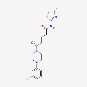 5-[4-(3-chlorophenyl)piperazin-1-yl]-N-[(2E)-4-methyl-1,3-thiazol-2(3H)-ylidene]-5-oxopentanamide