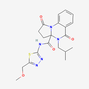 molecular formula C20H23N5O4S B11004697 N-[(2Z)-5-(methoxymethyl)-1,3,4-thiadiazol-2(3H)-ylidene]-4-(2-methylpropyl)-1,5-dioxo-2,3,4,5-tetrahydropyrrolo[1,2-a]quinazoline-3a(1H)-carboxamide 