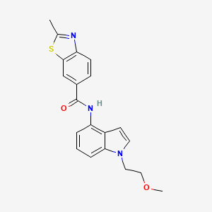 molecular formula C20H19N3O2S B11004711 N-[1-(2-methoxyethyl)-1H-indol-4-yl]-2-methyl-1,3-benzothiazole-6-carboxamide 