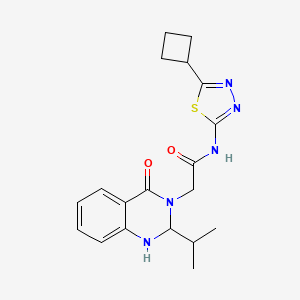 N-[(2Z)-5-cyclobutyl-1,3,4-thiadiazol-2(3H)-ylidene]-2-[4-oxo-2-(propan-2-yl)-1,4-dihydroquinazolin-3(2H)-yl]acetamide