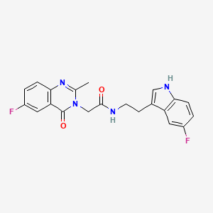 molecular formula C21H18F2N4O2 B11004731 N-[2-(5-fluoro-1H-indol-3-yl)ethyl]-2-(6-fluoro-2-methyl-4-oxoquinazolin-3(4H)-yl)acetamide 