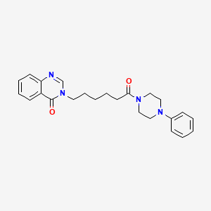 molecular formula C24H28N4O2 B11004739 3-[6-oxo-6-(4-phenylpiperazino)hexyl]-4(3H)-quinazolinone 