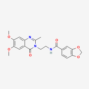 N-[2-(6,7-dimethoxy-2-methyl-4-oxoquinazolin-3(4H)-yl)ethyl]-1,3-benzodioxole-5-carboxamide