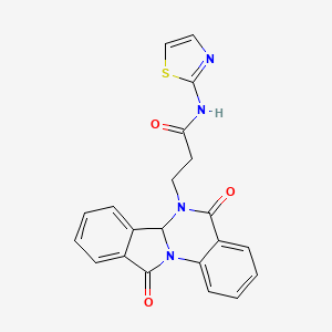 molecular formula C21H16N4O3S B11004775 3-(5,11-dioxo-6a,11-dihydroisoindolo[2,1-a]quinazolin-6(5H)-yl)-N-(1,3-thiazol-2-yl)propanamide 