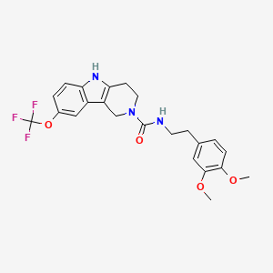 molecular formula C23H24F3N3O4 B11004783 N-(3,4-Dimethoxyphenethyl)-8-(trifluoromethoxy)-1,3,4,5-tetrahydro-2H-pyrido[4,3-B]indole-2-carboxamide 