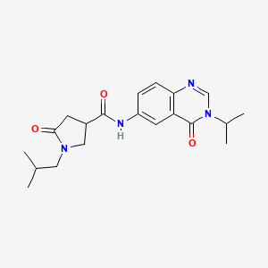 molecular formula C20H26N4O3 B11004797 1-(2-methylpropyl)-5-oxo-N-[4-oxo-3-(propan-2-yl)-3,4-dihydroquinazolin-6-yl]pyrrolidine-3-carboxamide 