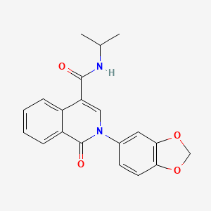 molecular formula C20H18N2O4 B11004800 2-(1,3-benzodioxol-5-yl)-1-oxo-N-(propan-2-yl)-1,2-dihydroisoquinoline-4-carboxamide 