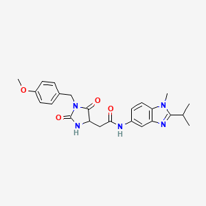 2-[1-(4-methoxybenzyl)-2,5-dioxoimidazolidin-4-yl]-N-[1-methyl-2-(propan-2-yl)-1H-benzimidazol-5-yl]acetamide