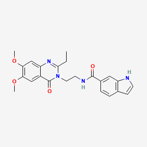 molecular formula C23H24N4O4 B11004847 N-[2-(2-ethyl-6,7-dimethoxy-4-oxoquinazolin-3(4H)-yl)ethyl]-1H-indole-6-carboxamide 