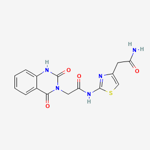 molecular formula C15H13N5O4S B11004853 N-[4-(2-amino-2-oxoethyl)-1,3-thiazol-2-yl]-2-(2-hydroxy-4-oxoquinazolin-3(4H)-yl)acetamide 