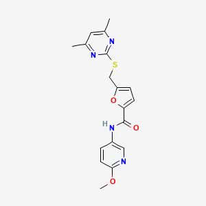 5-{[(4,6-dimethylpyrimidin-2-yl)sulfanyl]methyl}-N-(6-methoxypyridin-3-yl)furan-2-carboxamide