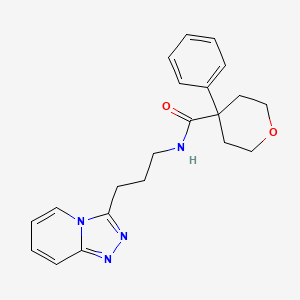 4-phenyl-N-[3-([1,2,4]triazolo[4,3-a]pyridin-3-yl)propyl]tetrahydro-2H-pyran-4-carboxamide