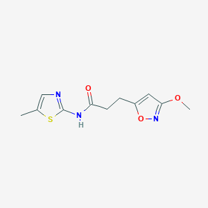 molecular formula C11H13N3O3S B11004897 3-(3-methoxy-1,2-oxazol-5-yl)-N-(5-methyl-1,3-thiazol-2-yl)propanamide 