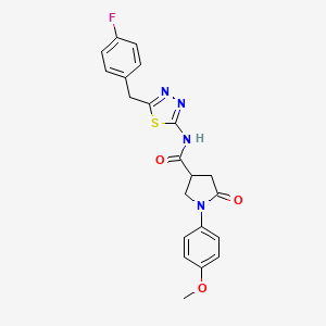 N-[(2E)-5-(4-fluorobenzyl)-1,3,4-thiadiazol-2(3H)-ylidene]-1-(4-methoxyphenyl)-5-oxopyrrolidine-3-carboxamide