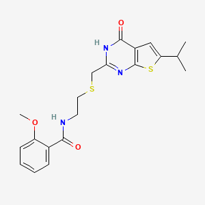 N-[2-({[4-hydroxy-6-(propan-2-yl)thieno[2,3-d]pyrimidin-2-yl]methyl}sulfanyl)ethyl]-2-methoxybenzamide