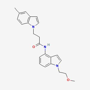 molecular formula C23H25N3O2 B11004967 N-[1-(2-methoxyethyl)-1H-indol-4-yl]-3-(5-methyl-1H-indol-1-yl)propanamide 