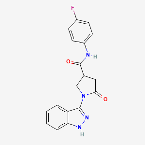 molecular formula C18H15FN4O2 B11004970 N-(4-fluorophenyl)-1-(1H-indazol-3-yl)-5-oxopyrrolidine-3-carboxamide 