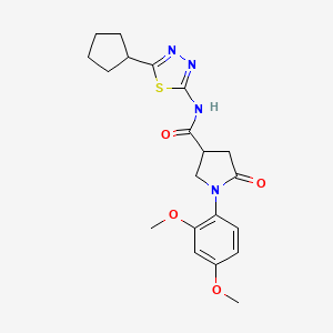 N-(5-cyclopentyl-1,3,4-thiadiazol-2-yl)-1-(2,4-dimethoxyphenyl)-5-oxopyrrolidine-3-carboxamide