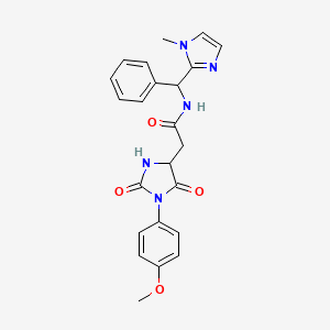 2-[1-(4-methoxyphenyl)-2,5-dioxoimidazolidin-4-yl]-N-[(1-methyl-1H-imidazol-2-yl)(phenyl)methyl]acetamide