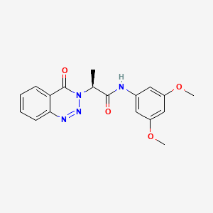 molecular formula C18H18N4O4 B11005017 (2S)-N-(3,5-dimethoxyphenyl)-2-(4-oxo-1,2,3-benzotriazin-3(4H)-yl)propanamide 