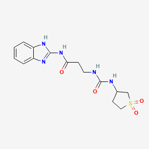 molecular formula C15H19N5O4S B11005034 N-(1H-benzo[d]imidazol-2-yl)-3-(3-(1,1-dioxidotetrahydrothiophen-3-yl)ureido)propanamide 