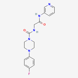 molecular formula C18H20FN5O2 B11005037 4-(4-fluorophenyl)-N-(2-oxo-2-(pyridin-3-ylamino)ethyl)piperazine-1-carboxamide 