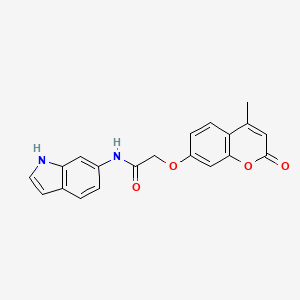 molecular formula C20H16N2O4 B11005050 N-(1H-indol-6-yl)-2-[(4-methyl-2-oxo-2H-chromen-7-yl)oxy]acetamide 