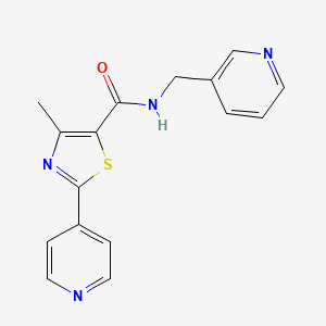 4-methyl-2-(pyridin-4-yl)-N-(pyridin-3-ylmethyl)-1,3-thiazole-5-carboxamide